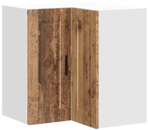 vidaXL Porto Kitchen Wall Corner Cabinet - Old Wood, Engineered Wood, 57x57x60 cm, Modern Style, Kitchen Cupboard