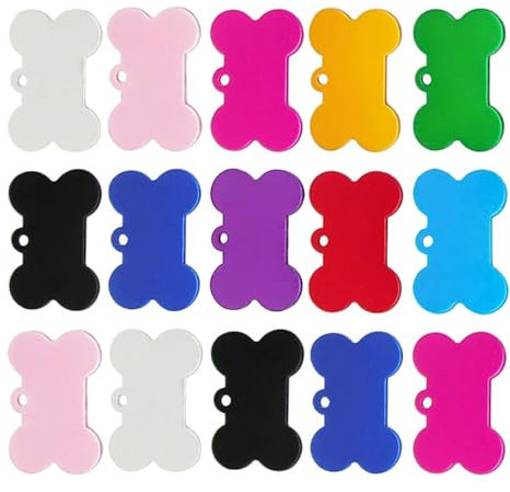 Yeenano Hundemarken,10 Aluminium Hundemarke Aluminiumlegierung Hundenamenschild Personalisierte Knochenförmige Haustiermarke Adressanhänger,für Hunde und Katzen Pet ID Tag (38MM)
