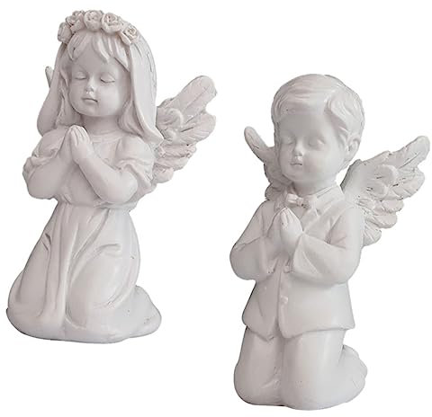 ABOOFAN 2stücke Engel Dekofigur Aus Harz Zarte Heim-Ornament Tisch Und Fensterverzierung Als Geschenk Für Familie Oder Freunde
