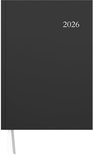 Zettler Terminbuch A4 1T/1S anthrazit 2026 – Bürokalender groß 21 × 29,7 cm, 1 Tag pro Seite, 4 Spalten, Viertelstundeneinteilung 7:30–20 Uhr, FSC, wattierter Einband, Lesezeichen, Eckperforation