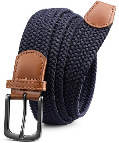 CHAOREN Elastischer Gürtel Herren, Stretch Gürtel Stoff ohne Löcher 35mm, Flechtgürtel für Golfhosen Lässige Shorts Jeans