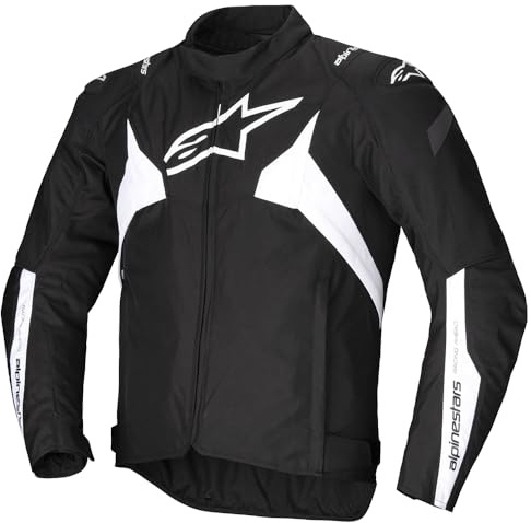 Alpinestars T-Jaws V4 wasserdichte Motorrad Textiljacke, schwarz/weiß, 2XL | Wasserdicht