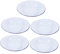 TIDTALEO Rustic Round Enamel Plates 5 Piece Set Hot Pot Baking Dinnerware White Blue Accents for Home or Restaurant