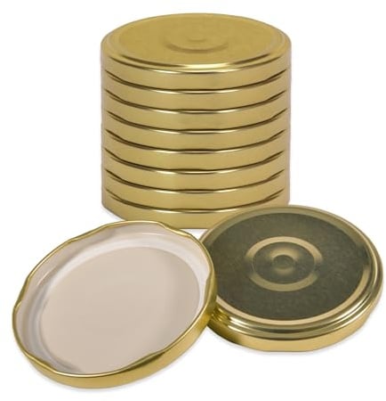 Oputec 10 x Schraubdeckel TO 82 Gold – Ersatzdeckel für Einmachgläser | Twist Off Deckel, luftdicht & lebensmittelecht | Einmachdeckel für Marmelade, Einkochen & Vorrat | Made in EU