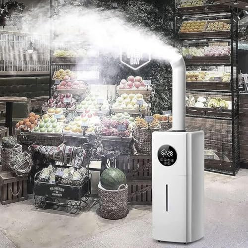 SAYEYBU Movible Humidifier, Industrial Ultrasonic Humidifier, Commercial Large Capacity Humidifier 21L, for Home Greenhouse, Supermarket, Office, Factorye,White,21L Smart Edition