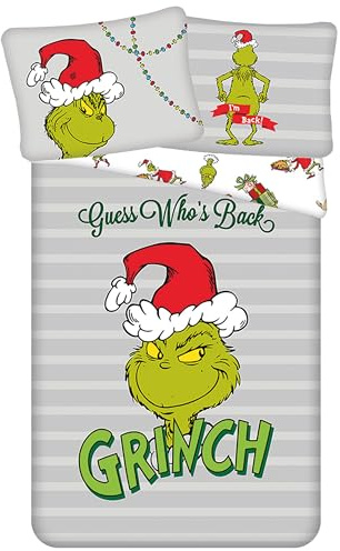 Grinch Weihnachts-Wendebettwäsche, 140 × 200 + 70 × 90 cm (Grinch)