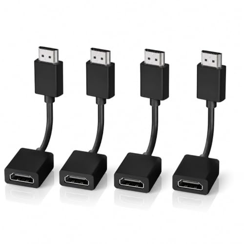 4PCS HDMI Verlängerung HDMI Verlängerungskabel 10 cm kurz, Hdmi Kabel Adapter Stecker auf Buchse, Hdmi Kabel Verlängerung für TV Stick, Hdmi Extender, Hdmi auf Hdmi Adapter für Enge Anschlüsse