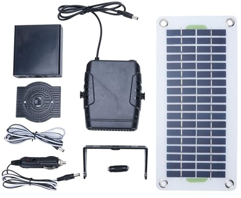 Ausla Riscaldatore Solare Portatile, Pannello da 30W con Ventilatore Ad Aria Calda e Batteria, per Viaggi in Auto, Riscaldamento Animali e Uso Esterno in Inverno