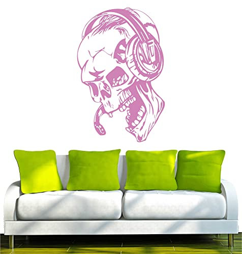 WANDTATTOO w931 Devil Music Wall Sticker 120 x 78 cm Lilac - Decoration Window Film - Wall Sticker - Children's Room Living Room Bedroom Kitchen Bathroom Office Hotel