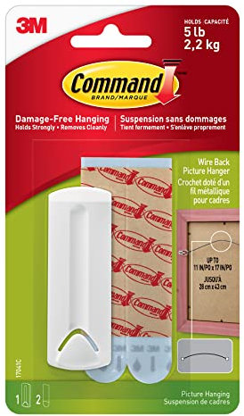 Command Wireback Picture Holder White 1 Coat Hanger 2 Large Strips