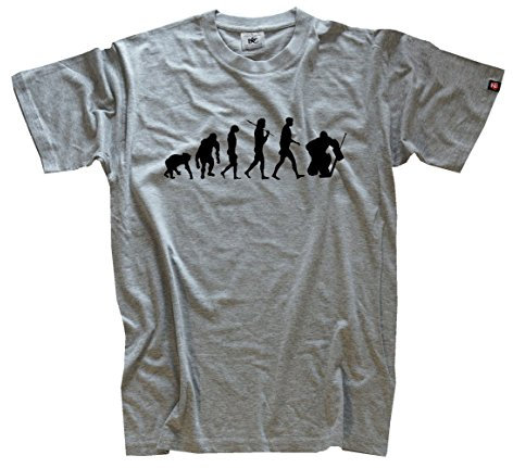 Shirtzshop Herren Goalie Eishockey Torhüter Ice Hockey Icehockey Evolution T-Shirt Grau L