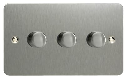 Varilight JFSDP303 V-Pro Dimmer for Dimmable LED Bulbs (Triple, Brushed Steel)