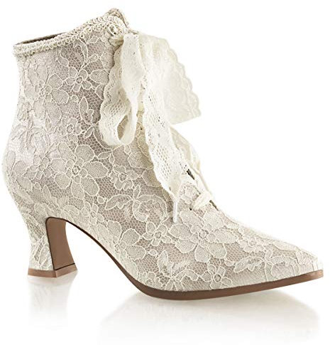Higher Heels Fabulicious Ankle-Booties Spitze Victorian-30 Champagne Gr.38