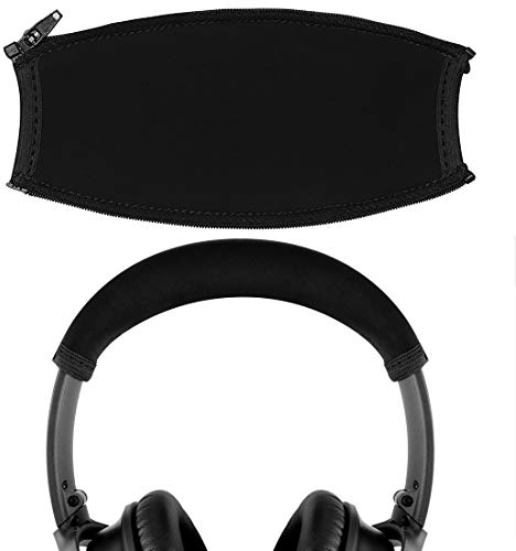 GEEKRIA Flex Fabric Headband Cover Compatible with Bose QC45 QuietComfort 35 II, QC35, QC25 Headphones, Replacement Repair Part, Sweat Cover (Black)
