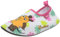 Playshoes Jungen Unisex Kinder Barfuß Badeslipper Aqua-Schuhe Blumen, Weiß Rosa die Maus, 18/19 EU
