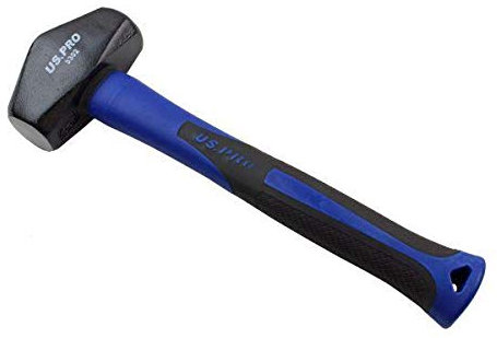 US PRO Tools Double Faced 2Lb lump Hammer with TPR Handle Rubber Grip 3302