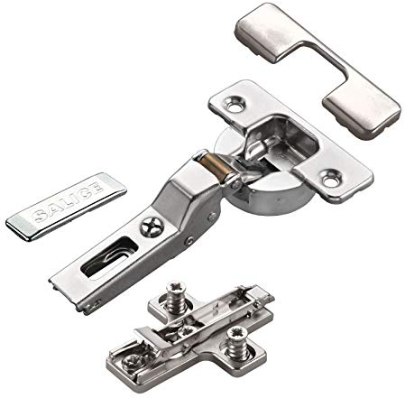 SOTECH 2 x Cerniera per vasi Salice serie 700 con ammortizzatore 110° Schema di foratura T52 arresto centrale inclusa piastra di montaggio a croce altezza 3 mm con viti Euro