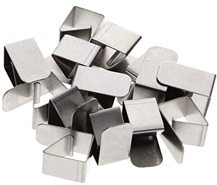 Edelstahlklammern für Lichtschachtabdeckung im 96er Set zur Befestigung von Lichtschachtabdeckungen aus Aluminium, Edelstahl oder Fibarglasgewebe 96 Stück Pack Preis pro Stück 0,46 Euro