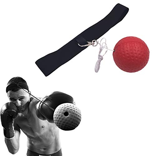 Boxball Reflexball Boxen Reflex Ball Kopf Box eine Ball Kampf Ball Reflex Boxen Reflex Ball Stirnband Boxen Kopf Ball Punchball Erwachsene red,Free