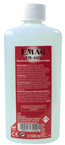 Emag EM-404 Ultraschallreiniger Konzentrat 500 ml - Reinigungsmittel für Ultraschallgerät, Ultraschallflüssigkeit gegen Rückstände - entfernt Fette und Fingerprints, für Glas, Kunststoff, Metall