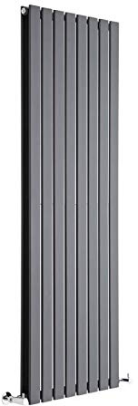 MILANO Anthracite Vertical Column Double Flat Panel Radiator 1600 x 560mm | Steel Construction. Generous Heat Output. Contemporary Style. Double Panel Design. Central Heating Operation.