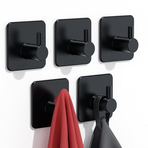 Auxmir Ganchos Adhesivos para Pared, Colgador Toallero Baño Acero Inoxidable Autoadhesivo sin Taladrar Resistente para Toalla Trapo Albornoz Cocina sin Agujeros