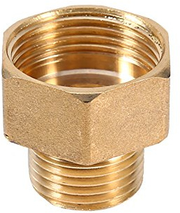 Brass Pipe Reducer Adapter 1/2 Male to 3/4 Female BSPT Thread, Corrosion-Resistant Water Gas Connector for Garden Hose Plumbing, Home DIY Pipe Fitting