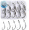 SHUNWEI 25 Pcs/Box Jig Weighted Swimbait Hooks Saltwater Weedless Weighted Fishing Hooks with Twistlock, Soft Plastics Worm Weighted Hooks for Bass Fishing Mixed 5 Size 1/0 2/0 3/0 4/0 5/0