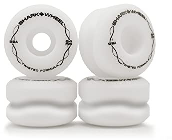 Shark Wheel Weiße 54 mm verdrehte Skateboard-Räder, Rollen für Skateboarding, Outdoor-Skating-Räder (54 mm, weiß)