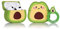 Derhom Airpods 3 Schutzhülle aus Silikon, lustig, niedlich, modisch, weich, Cartoon-Design, kompatibel mit Apple Airpods 3, mit Schlüsselanhänger [Frucht-Serie] (Avocado-Lachen)