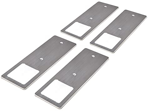 kalb | LED Unterbauleuchten Edelstahl gebürstet 5W- sehr flache Küchenleuchte Einbaustrahler Einbauspot, Auswahl:4er Set warmweiss