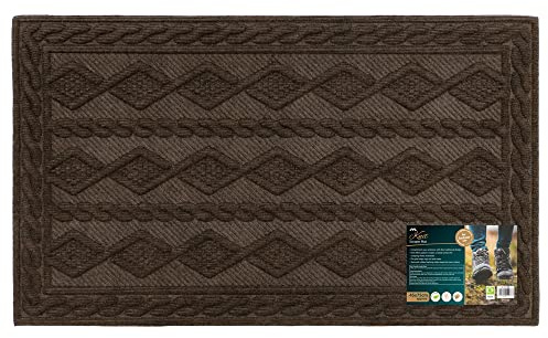 JVL Knit Rubber Backed Indoor Doormat, 45x75cm, Brown