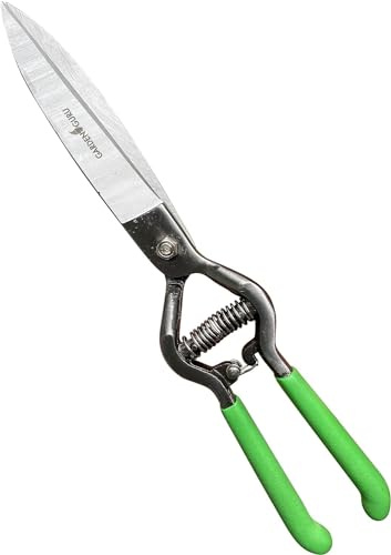 Garden Guru Hand Grass Clipper Scissors – Classic Forged Steel Grass Shears Pruners – Comfort Grip Handles – Perfect for Hand Edging Lawn, Trimming Shrubs & Flowers, Gardening, Landscaping