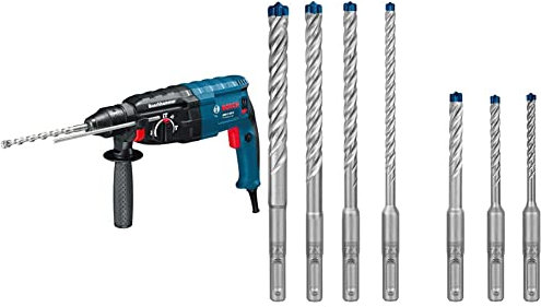 Bosch Professional Bohrhammer GBH 2-28 (880 Watt, mit SDS-plus Aufnahme, bis 28 mm Bohr-Ø, Rückschlag-Schutz, im Koffer) + 7x Expert SDS plus-7X Hammerbohrer Set (für Stahlbeton, Ø 5-12 mm, Zubehör)