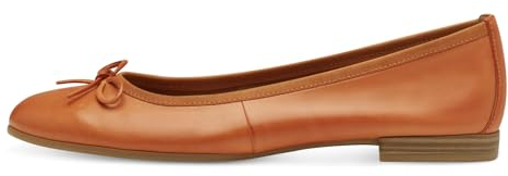 Tamaris Damen Klassische Ballerinas, Frauen Flats,Ballerina-Schuhe,Ballett-Schuhe,Ballet-Flats,flach,Ausgehschuhe,Abendschuhe,ORANGE,41 EU