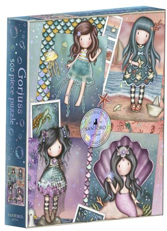Gorjuss Santoro – 500-teiliges Puzzle – Wellen Schlagen – für Kinder, Mädchen, Fans, Meerjungfrau, Puppen, Ozean, Muscheln