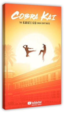 Cobra Kai Staffel 2 – Filmposter Leinwand Poster Wandkunst Dekor Druck Bild Gemälde für Wohnzimmer Schlafzimmer Dekoration Rahmenstil 20 x 30 cm