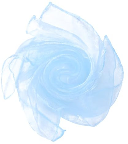 Whakano 10 Stück Square Jongliertücher Seidentücher Chiffontücher,Performance Tanztücher,Gymnastiktücher Jonglier Tücher Schals für Tanzen,Jonglieren,Sensorisches,Tanztücher,60cm,Hellblau