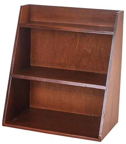 Milageto Präsentationsregal, Holz, Aufbewahrungsregal, Gewürzaufbewahrung, dekorative Vitrine, Holzregal, Schreibtischaufbewahrung, Schrankbüro