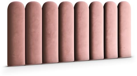 Muralo Wandkissen Gepolstert, Magic Velvet, Wandpolster - 20x80 cm, Altrosa | Wandpaneel, ideal als Bettkopfteil oder Lendenkissen - für Schlafzimmer und Wohnzimmer, einfache Anbringung mit Montagekleber