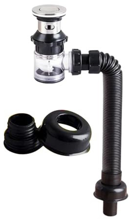Fulenyi Abfluss-Set für Waschbecken, Abflussrohr für Waschbecken, Auslaufsicheres Waschbecken-Abflussrohr-Anti-Geruchs-Rohr-Set, Gesichtsreinigungs-Handwaschbecken-Sanitärausrüstung für Duschraum,