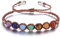 JSDDE 7 Chakra Heilsteine Armband - Natürliche Edelstein Energietherapie für Frauen, Glücksarmband Talisman Glückbringer Geschenk