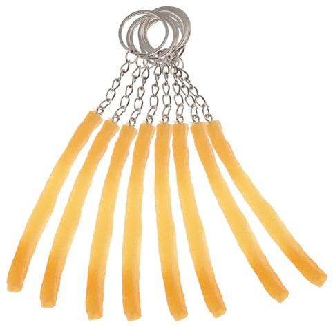 DEARMAMY 24 Stück Pommes Frites Schlüsselanhänger Schlüsselanhänger Taschen Schlüsselanhänger Nachahmung Von Lebensmitteln Schlüsselanhänger Simulation Modell Anhänger