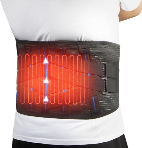 Oramuon Cordless Heat Pad - Lower Back Brace with Heat, Abdomen Warmer Rechargeable Heating Pad for Lumbar Support