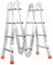 星姿 4-Way Folding Ladder,150KG Load-Bearing Aluminum Joint Ladder,Warehouse Scaffolding With 10cm Thick Large Joints,With Working Platform,Portable for Indoor and Outdoor,Rooftop,Picking