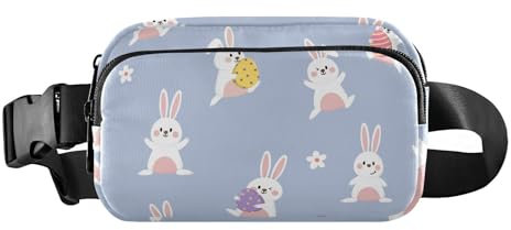 Umhängetasche für Herren und Damen, niedlich, klein, mit verstellbarem Riemen, für Radfahren, Wandern, Fitnessstudio, Happy Bunny Rabbit Happy Easter Eggs, Happy Bunny Rabbit Happy Easter Eggs, 1 Size