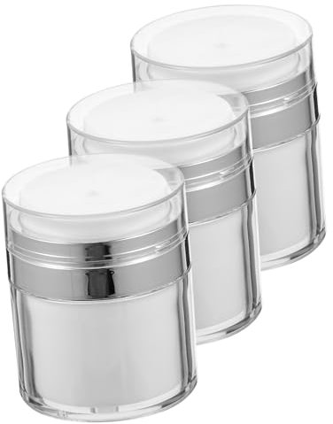 NOLITOY 3pcs Airless Pump Jars Vacuum Cream Bottle Lotion Storage Bottle for Cosmetics Container Press-type Travel Lotion Container