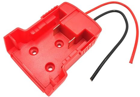 BODYA Battery Adapter Fit For Milwaukee M18 Battery XC 18V To Dock Power DIY 2 Wire Output (red)