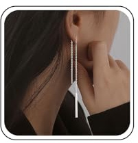 Cybche Boho Cz Foglia Filettatore Goccia Orecchini Catena Filettatore Argento Orecchini Catena Bar Penzoloni Foglie Di Cristallo Orecchini Filettatore Lungo Tirare Attraverso Orecchini Gioielli