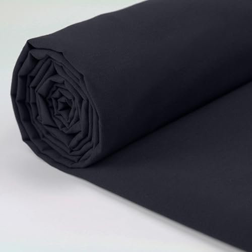 A-Express 100% Baumwollstoff - 150 cm (60 Zoll) Breit – Uni Baumwoll stoff Meterware - Ideal für Patchwork, Nähen, Vorhang, Futter, Bettwäsche, Schneiderei, Kissenbezüge - Marineblau 2 Meter